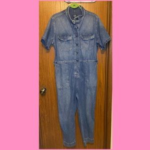 Gap utility denim jumpsuit